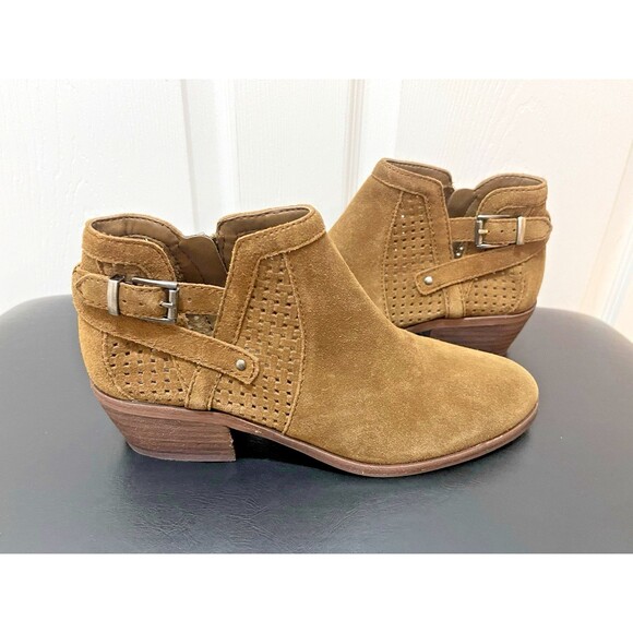 Vince Camuto Womens Boots Pamma Suede Buckle Block Heel Size 9M Brown NEW - Picture 1 of 10